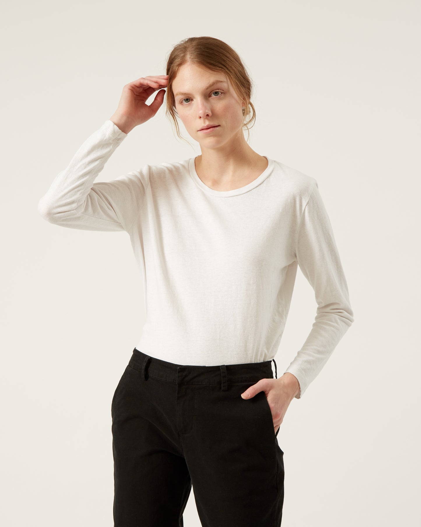 RUBEN linen and cotton long-sleeved t-shirt