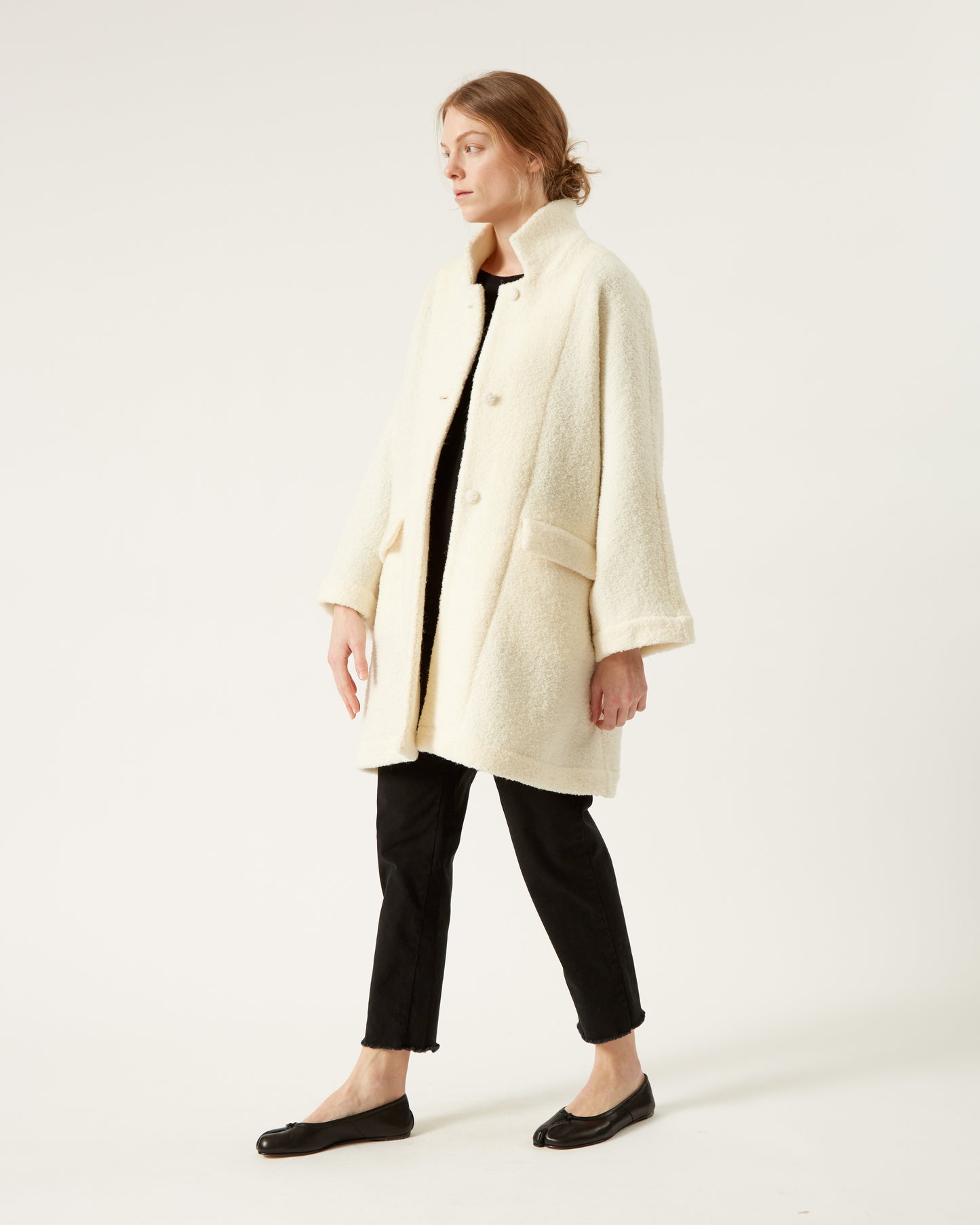 MARJORIE curly wool coat