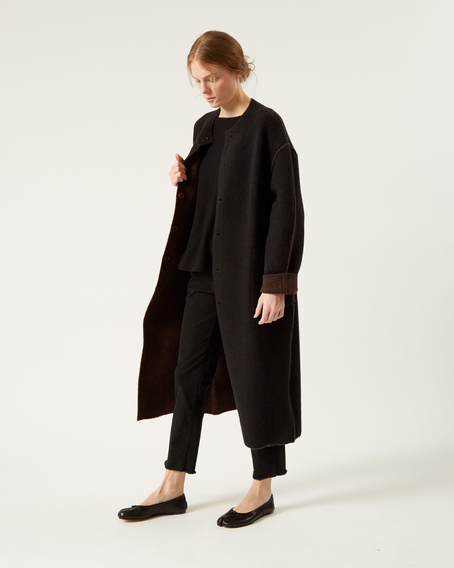 JANET double-sided wool and yak coat