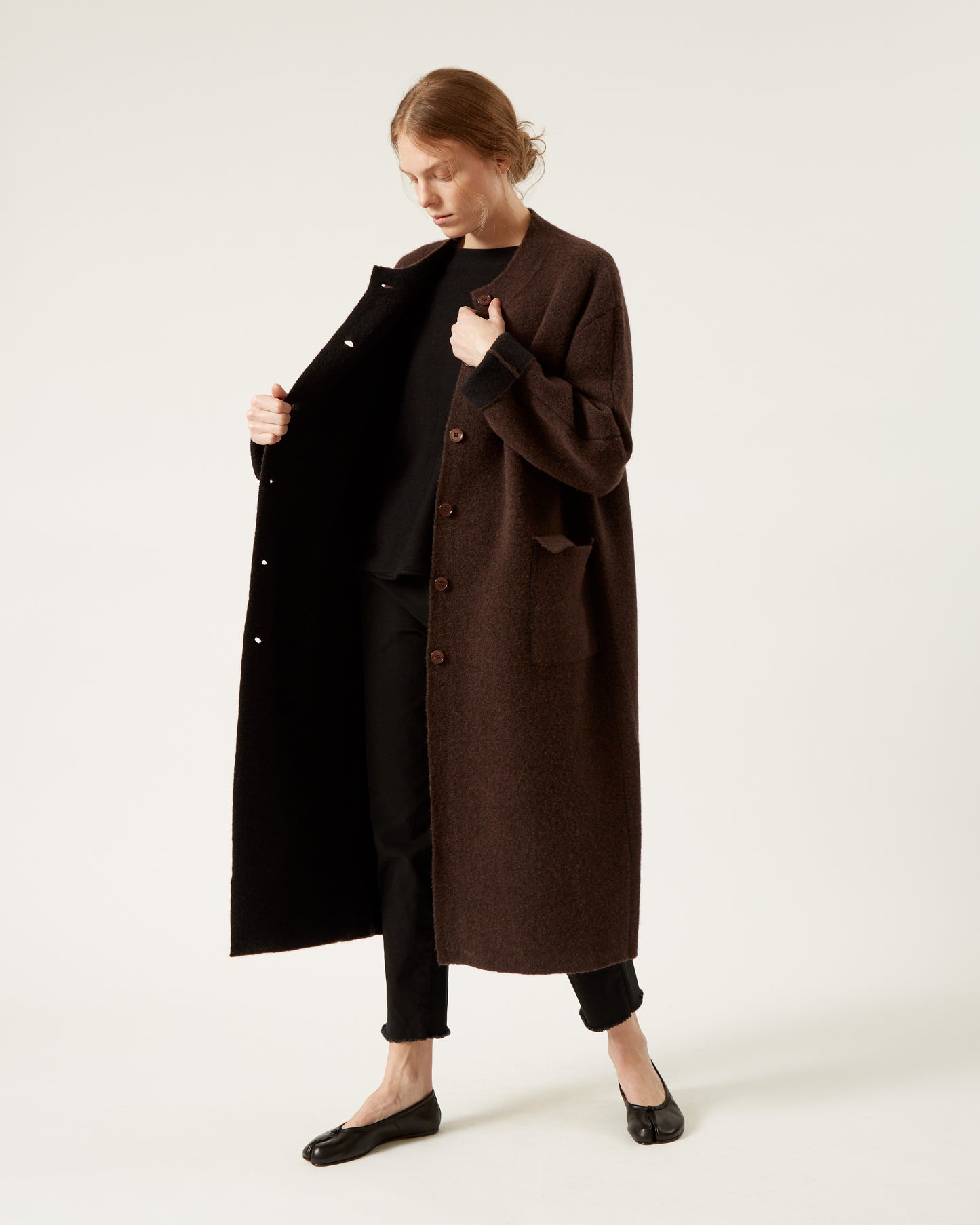 JANET double-sided wool and yak coat