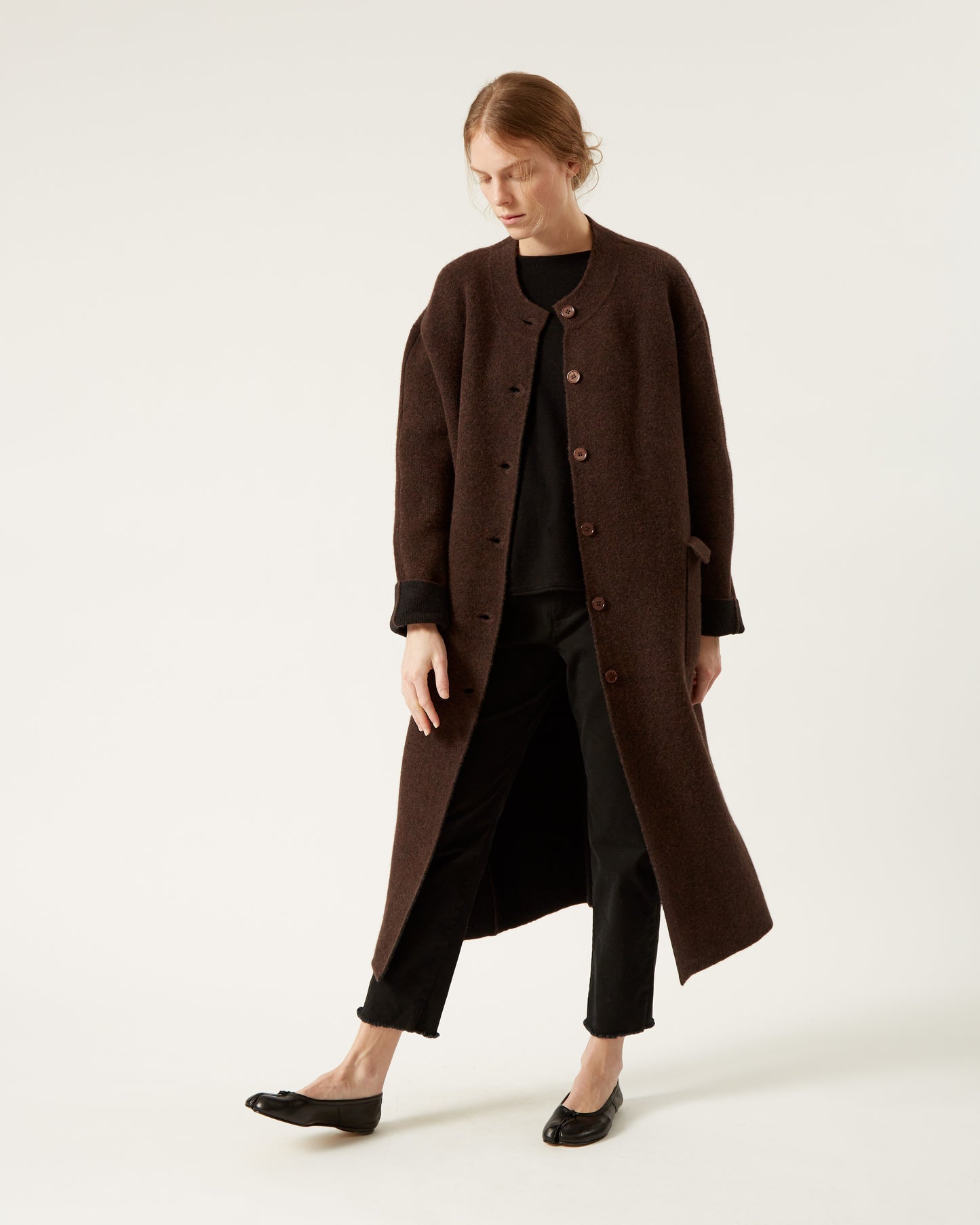 JANET double-sided wool and yak coat