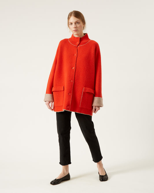 COLE double-sided wool and yak coat