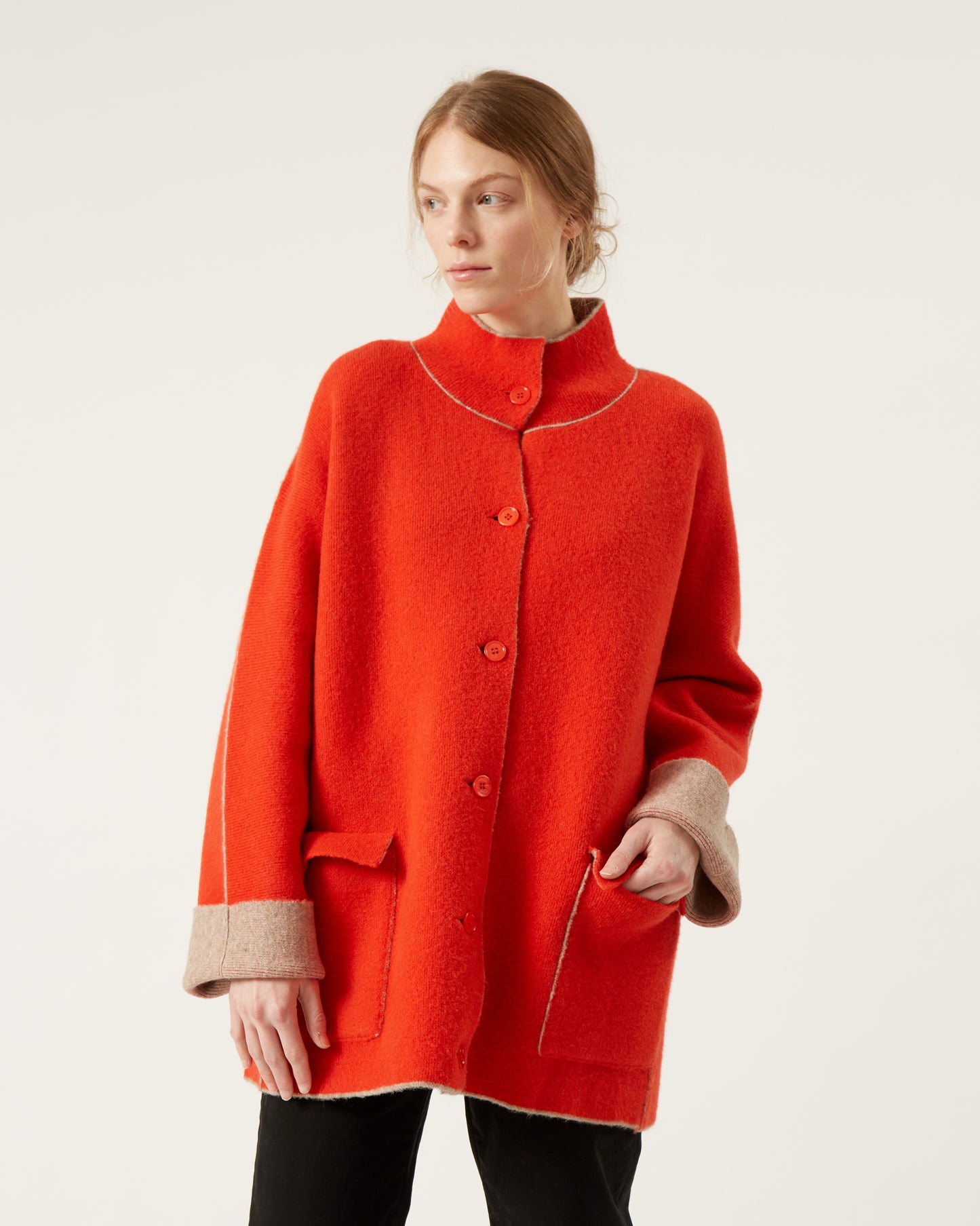 COLE double-sided wool and yak coat