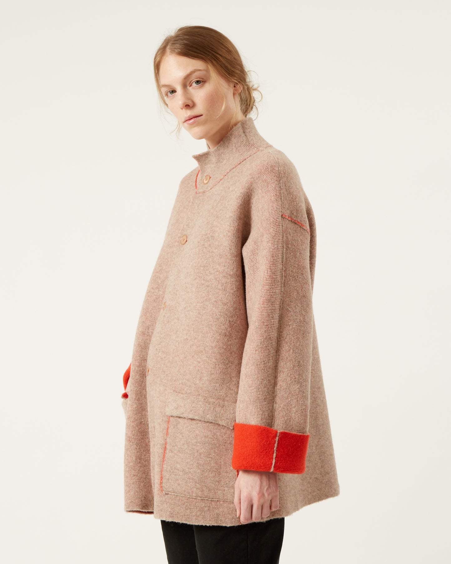 COLE double-sided wool and yak coat