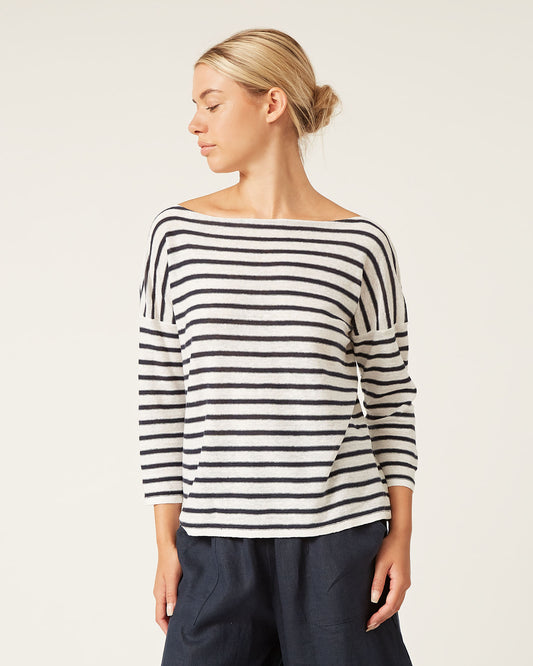 THALIA striped linen sweater 